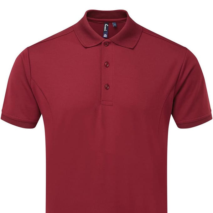 Premier Heren Coolchecker Poloshirt (Bourgondië)