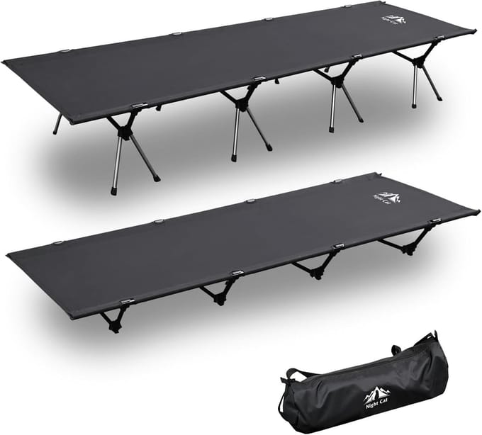 Kinderbedje - Opvouwbaar Bed - Kamperen Buiten - Robuust Draagvermogen - Breedte 80cm - Zwart