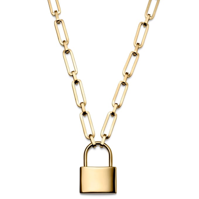 Carter Amager Goudgekleurde Kabelketting met Slothanger