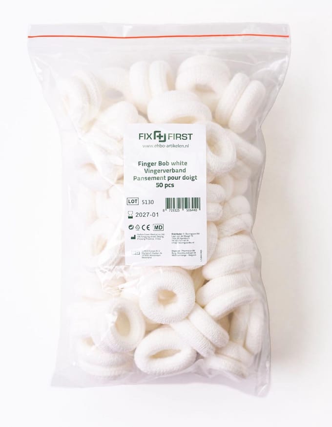Fixfirst vingerbobs | textiel | wit | pak van 50 stuks