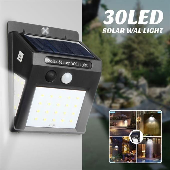 Lampe Solaire Extérieure - 30 LED - Détecteur de Mouvement - Étanche IP65 - Lot de 2