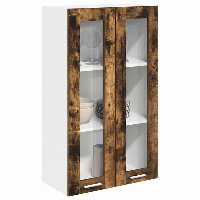 vidaXL - Hangkast - Gerookt - eiken - 60 - x - 31 - x - 100 - cm - Bewerkt - hout