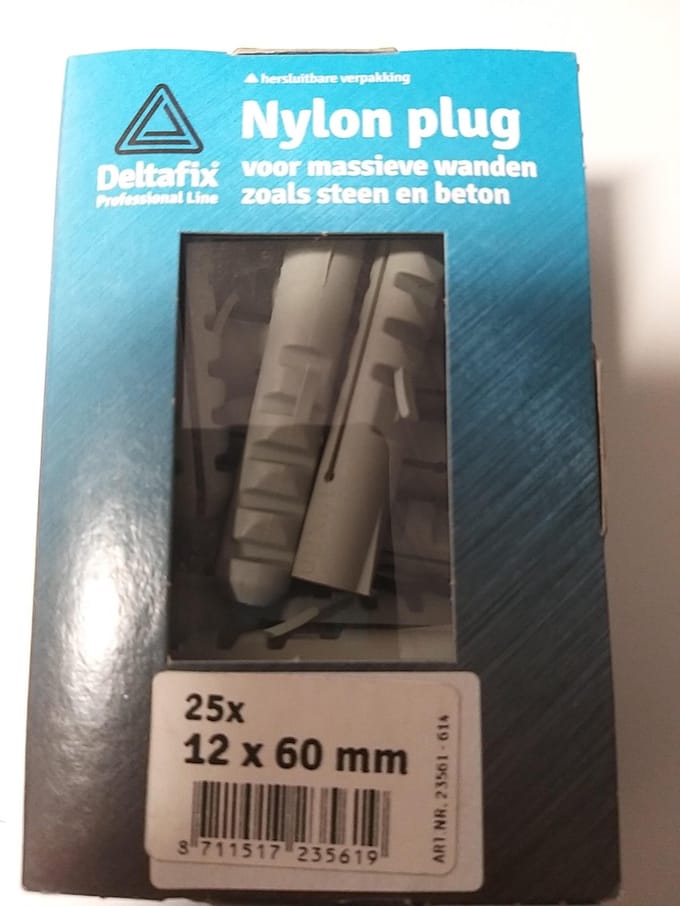 Deltafix nylon plug grijs 12 x 60 mm 25 st.