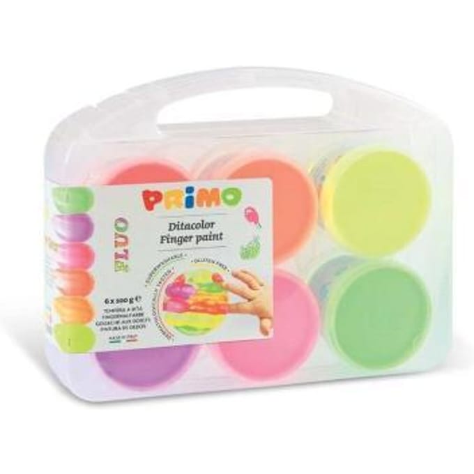 Primo PRIMO - Vingerverf fluor 6 potjes in koffer (6x100gr)