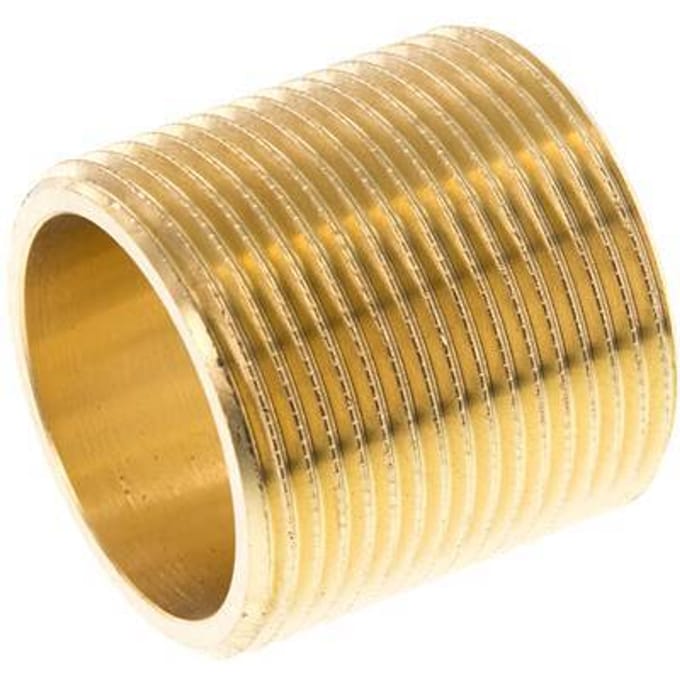 G 1 1/4'' Messing Dubbele Pijpnippel 16 Bar DIN 2982 - 40mm - FL2S-M-B-114G-40L