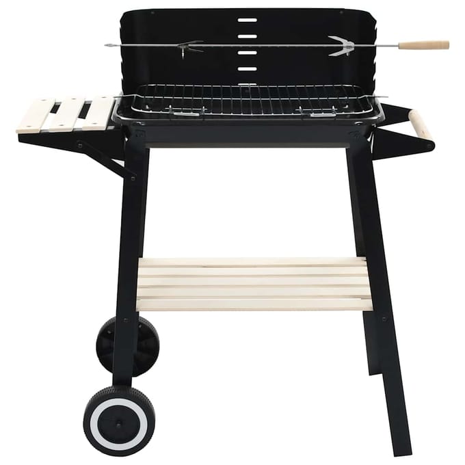 vidaXL Houtskoolbarbecue staand met wieltjes