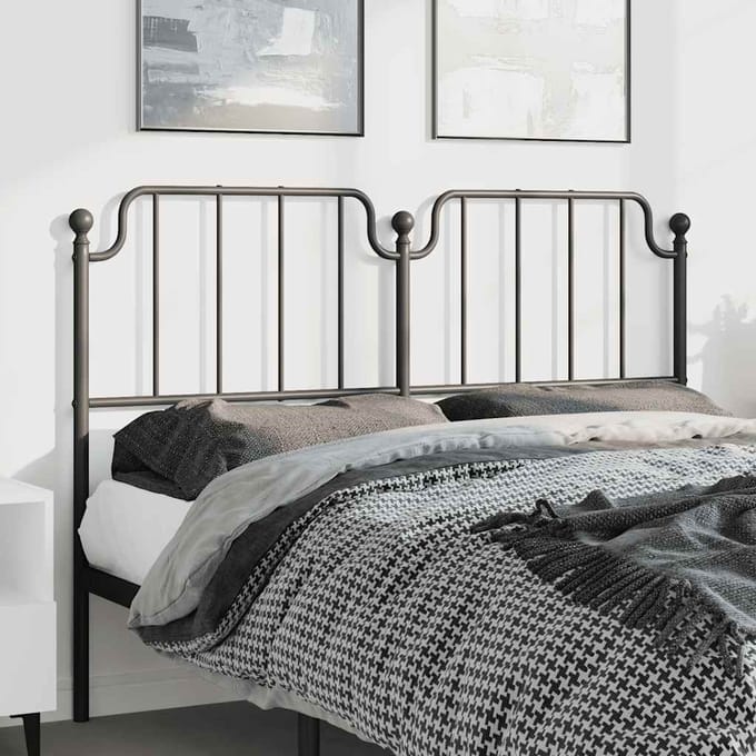 vidaXL - Vervangend - hoofdbord - 150 - cm - metaal - zwart