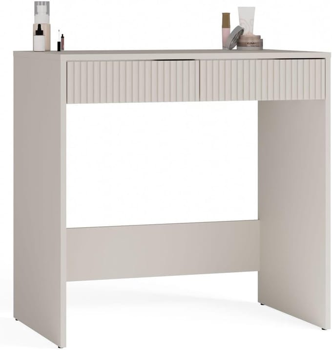 Bureau Marina - Werktafel Lade - Thuiswerken Studeren - Geribbelde Ladefronten - 81 x 50 x 80 cm - Kasjmier Beige