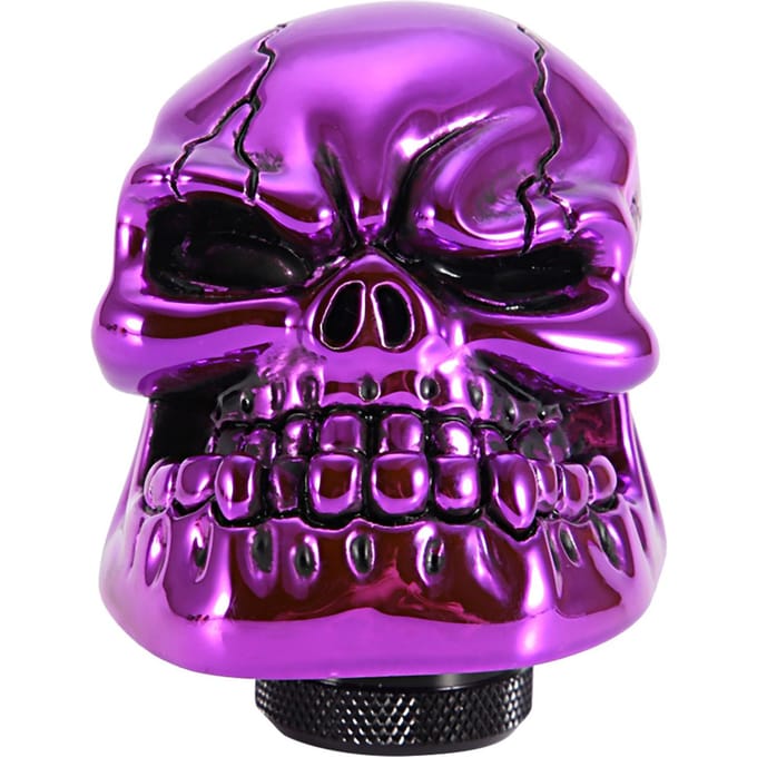 Skelet Schedel Hoofd Auto Gemodificeerde Versnellingspook Knop Stick Hendel Shifter Universeel Paars zwart