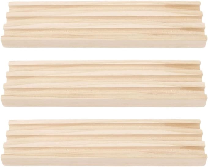 Domino Bakjes Set - Houten Organizer - Spelstenen Houder - Antislip Bodem - 3-delig - Beige