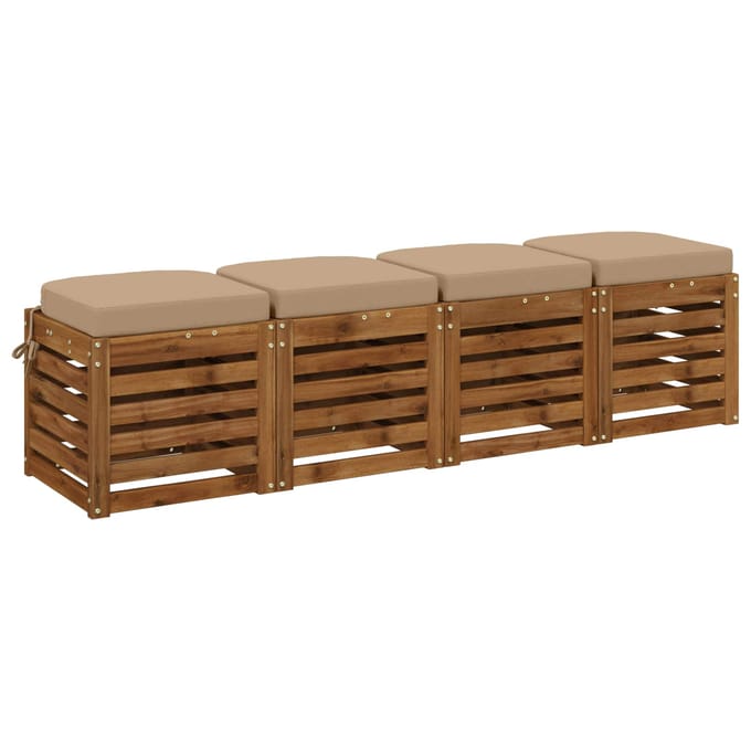 vidaXL - 4-delige - zitkussens - SOEST - 4 - pcs - 100% - Polyester - Zand