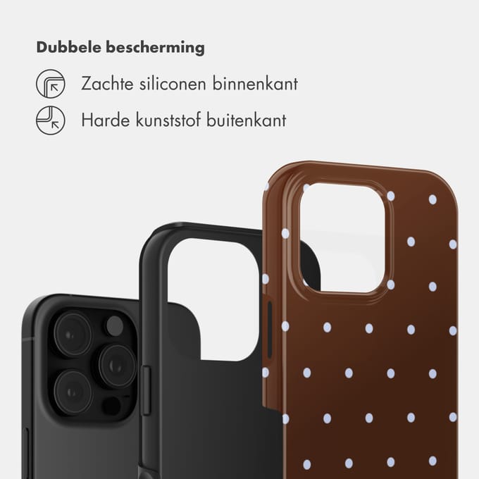 Selencia Hoesje - Geschikt voor Apple iPhone 16 Pro Max - Backcover - Happy Dots Chocolate