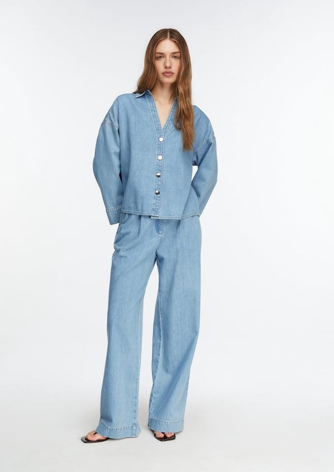 wide fit jeans met lyocell