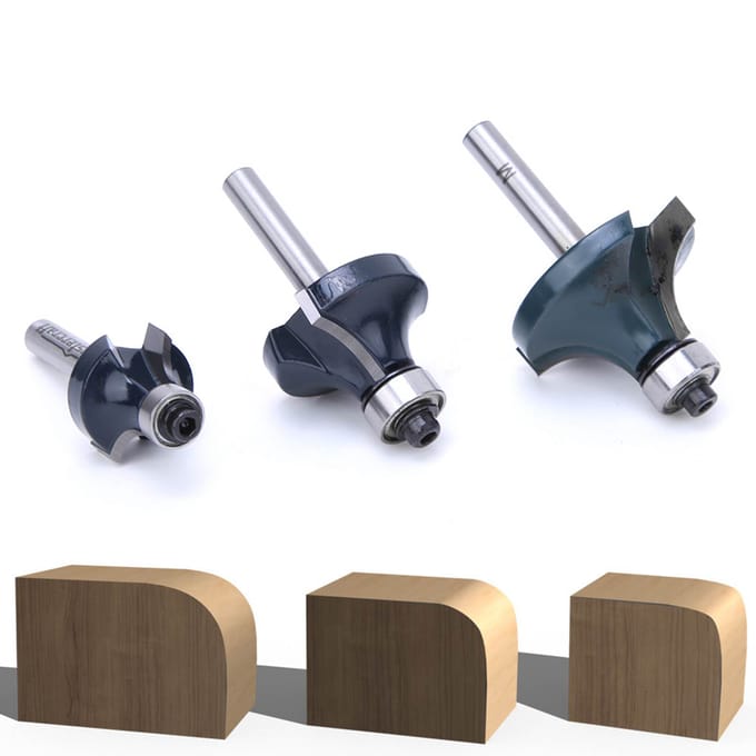 3 stuks Radiusfrees 1/4 inch schacht met lager Houtbewerking Frees