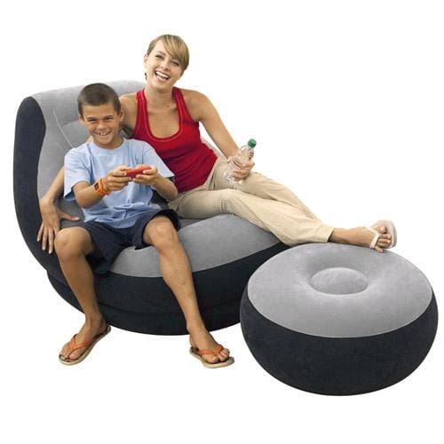 Intex - Opblaasbare stoel - Ultra Lounge met poef - 102 x 137 x 79 cm