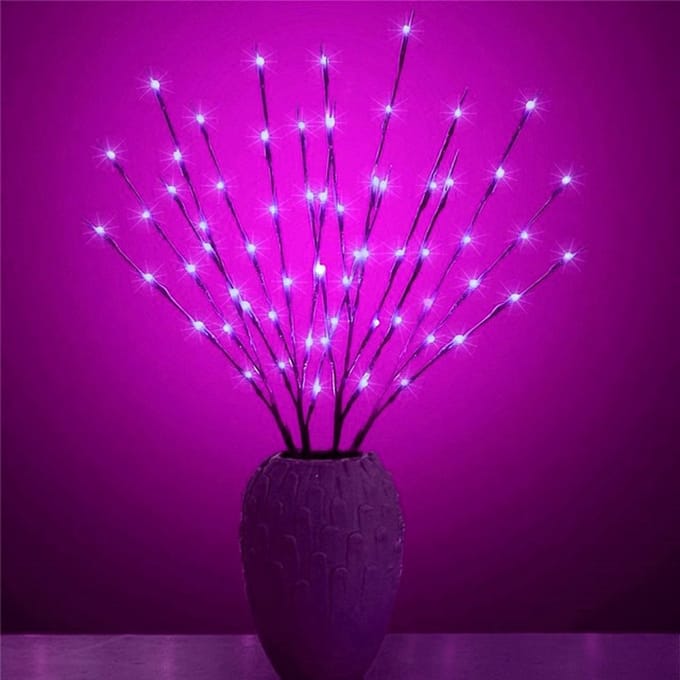 Kerst wilgentakken set - 20 LEDs - Paars