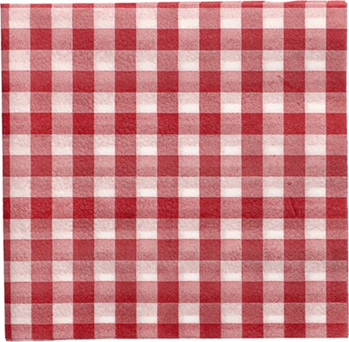 Papstar - Servetten - 1-laags - 33 cm - rood/wit - 100 stuks