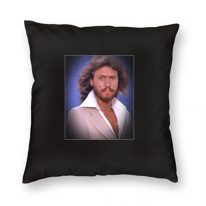 Bee Gees Barry Gibb Vierk Kussensloop Polyester Linnen Fluweel Creatief Rits Decoratief Kamer Kussenhoes Short plush 60*60(CM)-1Pcs