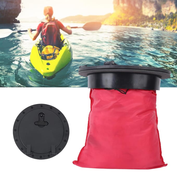 8IN Standaard Ronde Kano Compartiment Deksel Kit ABS Plastic Toegangsklep Vissersboot Accessoire black