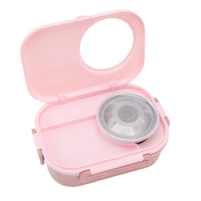 Boîte à déjeuner Bento 1450ml Compartiment en acier inoxydable Boîte à bento thermique Contenants Bento double couche L(for 6.5-9kg) rose