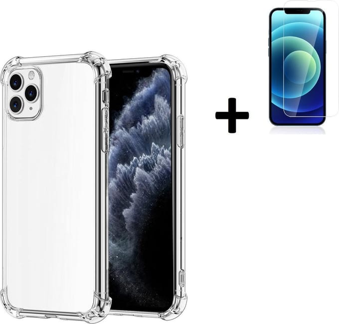 Geschikt voor iPhone 13 Pro Max Hoesje - iPhone 13 Pro Max Screenprotector - iPhone 13 Pro Max Hoes Transparant Shock Proof Case + Screenprotector