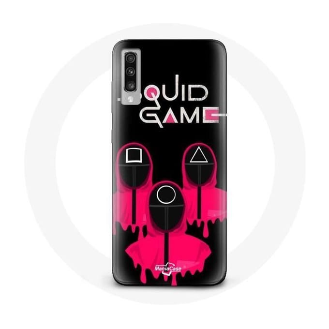 Coque pour Samsung Galaxy A70 Squid Game Masques carré Triangle et Cercle