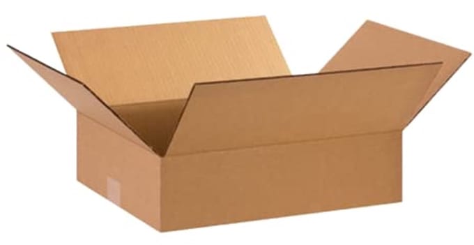Platte golfkartonnen dozen 15" x 12" x 4" - Bundel van 25 stuks