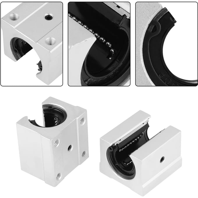 4 stuks SBR20UU open lineaire bewegingslager glijblok 3D-printer CNC-onderdelen 20*39*11mm white