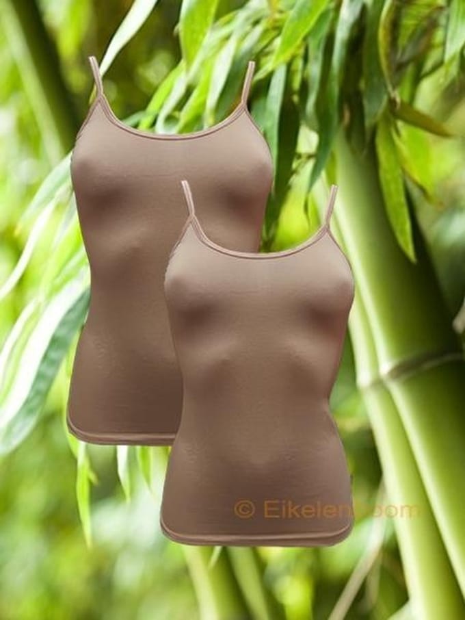 Boru Bamboo - maat L - 2-pack dames spaghettihemd - huid