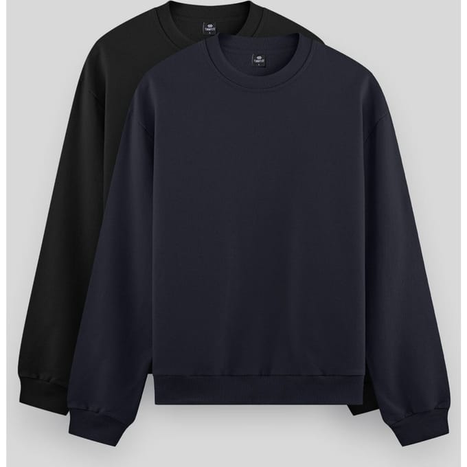 Heren Effen Ronde Hals Sweatshirt