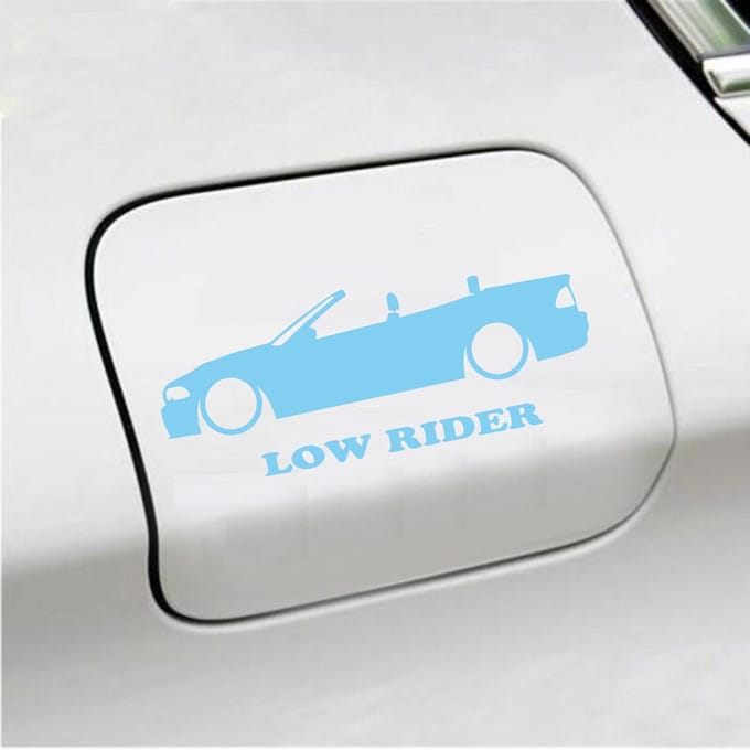Bumpersticker - Low Rider - 7 X 18 - Licht Blauw