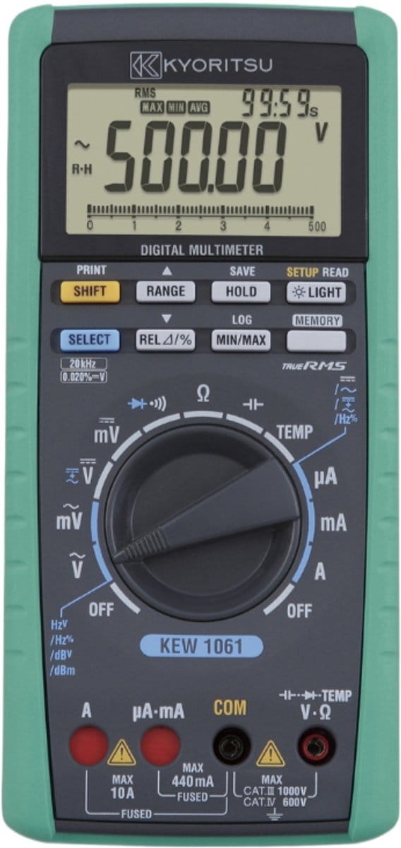 Kyoritsu digitale TRMS multimeter, incl. logging functie (1061)
