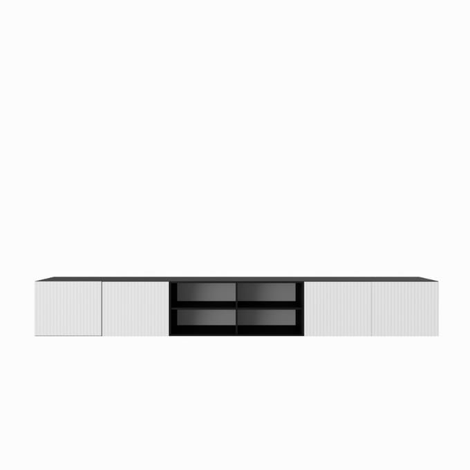TV-kast Noe IV 300 (3x100) cm (zwart + wit)