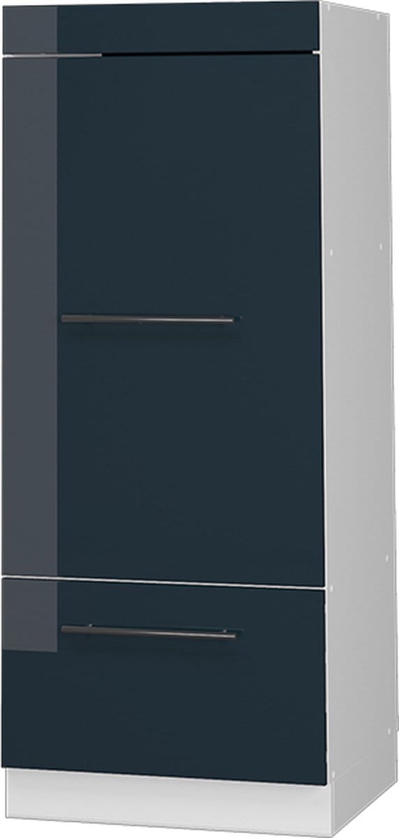 Vicco Hoge kast Fame-Line, Donkerblauw hoogglans/Wit, 60 cm