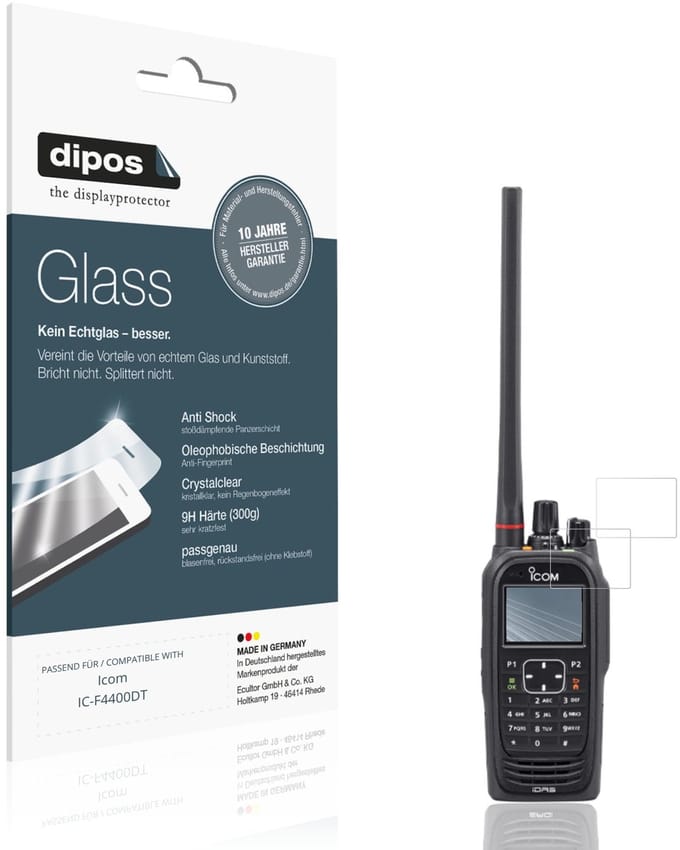 dipos – 2x Pantserfolie geschikt voor Icom IC-F4400DT | 9H Screenprotector