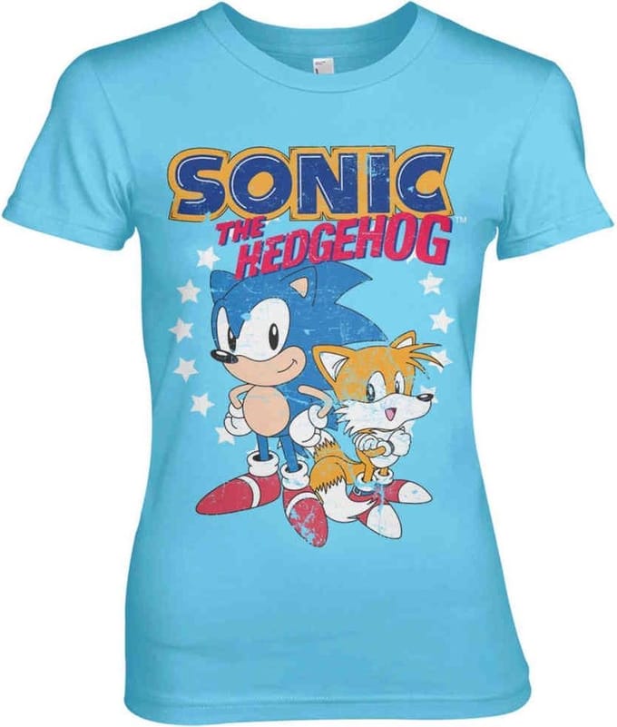 Sonic The Hedgehog Dames Tshirt -L- Sonic & Tails Blauw