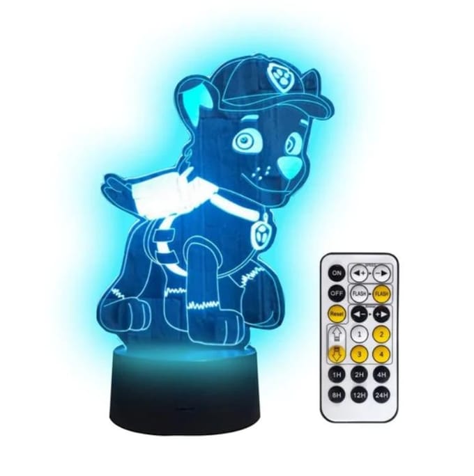 3D Led Lampje Paw Patrol Rocky Mix Usb / Afstandsbediening Rgb