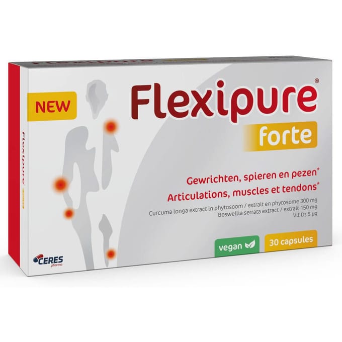 FlexiPure® Forte | Gewrichten, Spieren en Pezen Kurkuma & Boswelia 30 Capsules