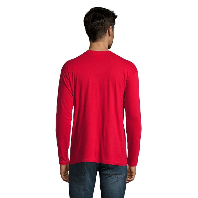 SOLS Heren Monarch T-shirt met lange mouwen (Rood)