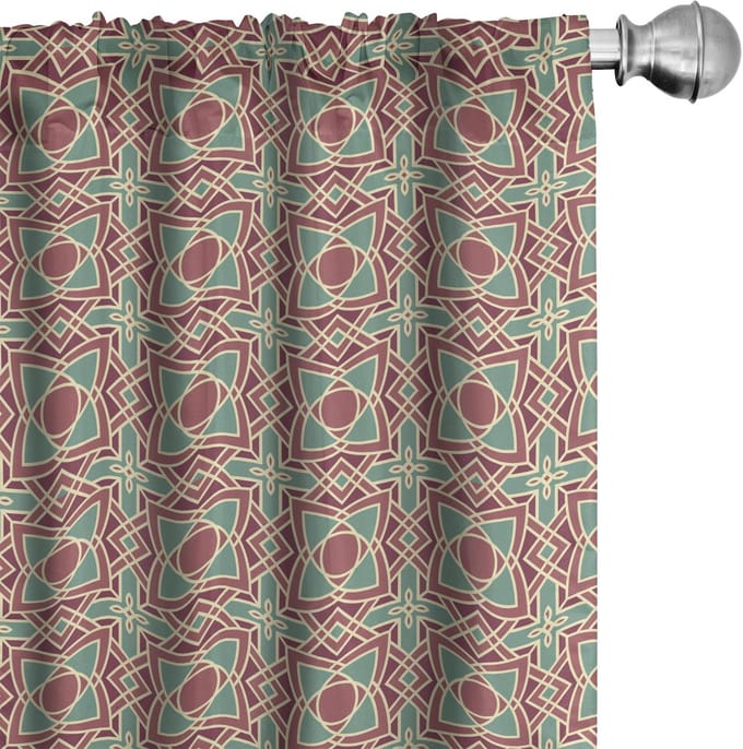 ABAKUHAUS – 2x Voorhangen 75×175 cm – microvezel – maroon/roze