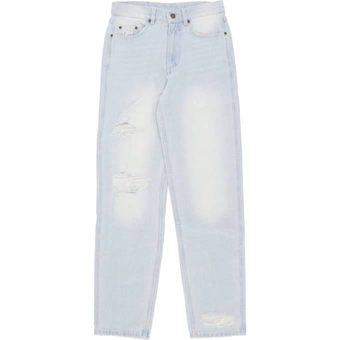 Herenjeans Baggy Five Pocket Heavy Distressed Denim Pant lichtblauw