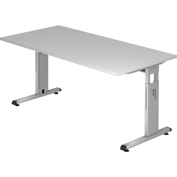 MEGA 16 S | Bureau - 160 x 80 Grijs/Zilver Tafelhoogte I In hoogte verstelbaar