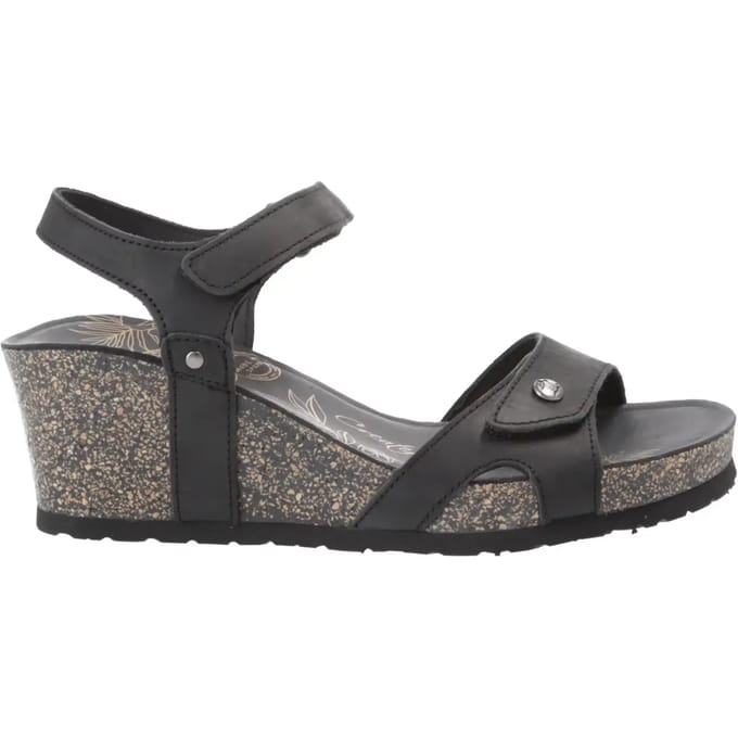 Panama Jack Julia Sandalen - Met Sleehak - Dames - Zwart - Maat 37