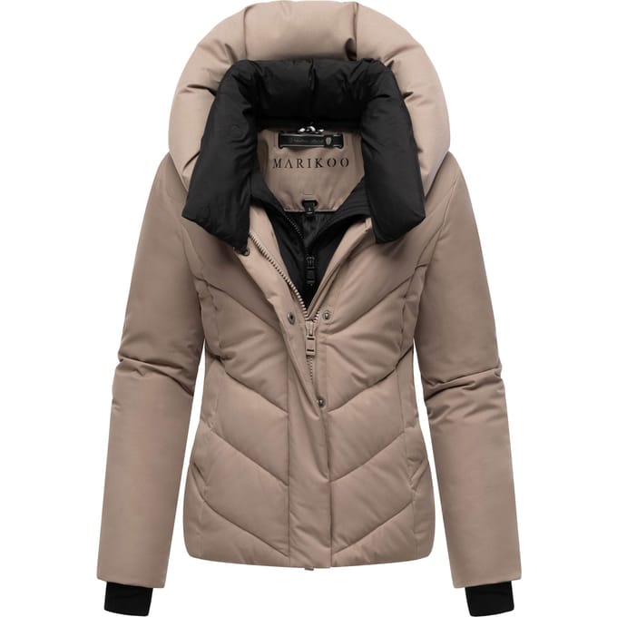 Marikoo dames gewatteerde winterjas Nadiraa met 2-in-1 design & capuchon