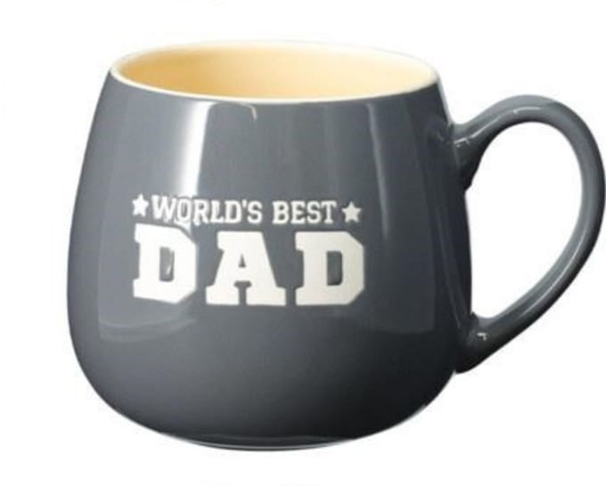 Home & Styling Mok For Dad - World's Best Dad - 440ml - Grijs