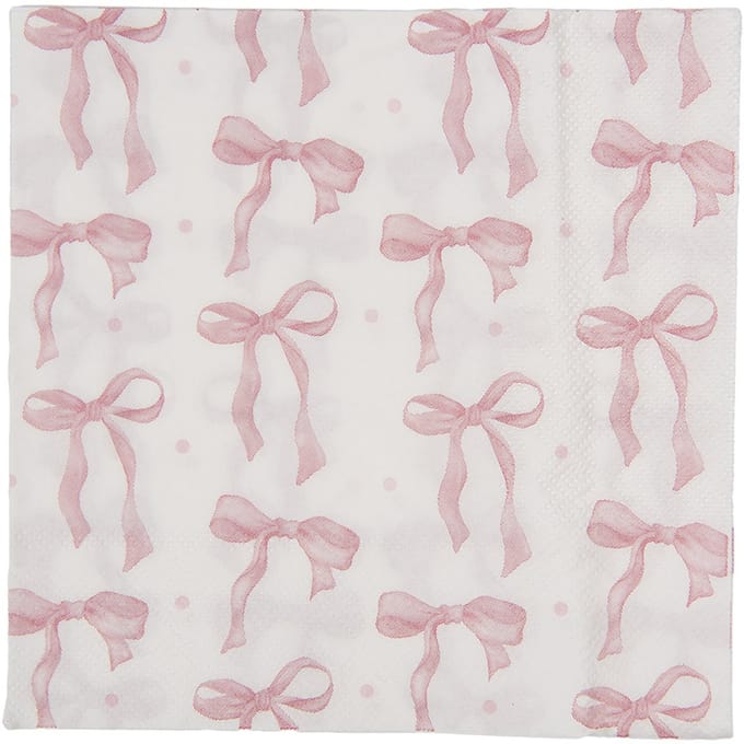 Clayre & Eef Servetten Papier Set van 20 33x33 cm Wit Papier