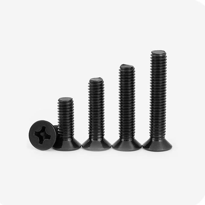 KM M2 M2.5 M3 Schroef Platte Kop Kruiskop Machineschroeven Laptop Notebook Schroeven Set Kit computer klein Zwarte Bouten SET2 500PCS black