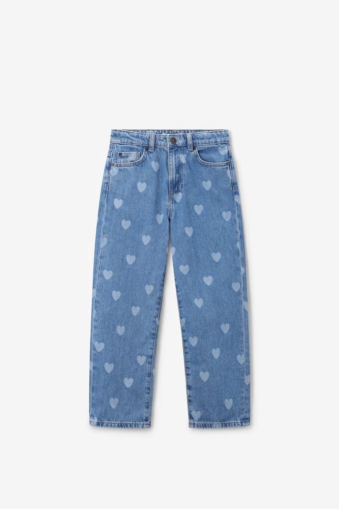 Sissy-Boy - Blauwe straight leg jeans met hartjes