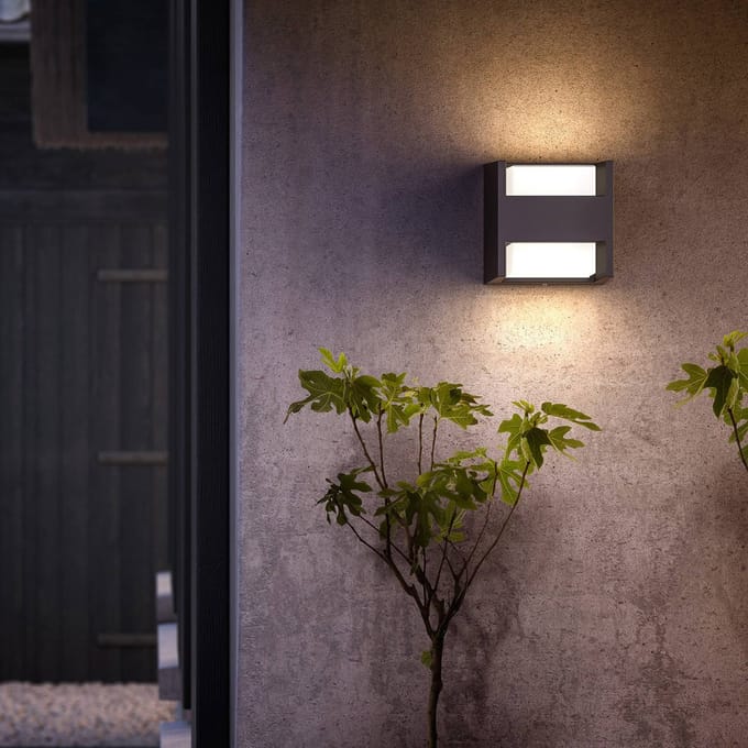 Philips LED buiten wandlamp Arbour, 2-lamps, 2-pack, 2.700 K