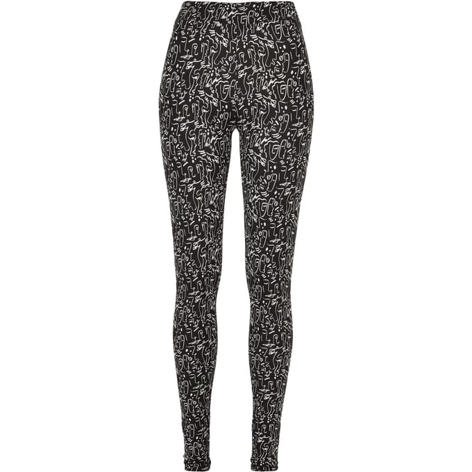 Urban Classics - Soft AOP blackline Legging - S - Zwart/Wit